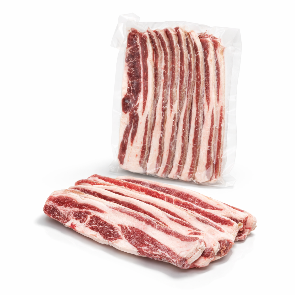 thịt bò ba chỉ cắt lát 1kg